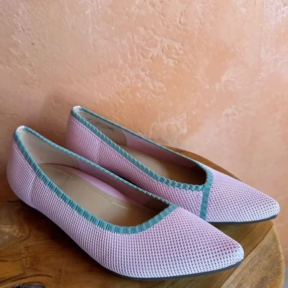 Vionic Dahlia Knit Ballet Flats Pink Teal | Comfort Shoes | Size 8.5 - Picture 1 of 7